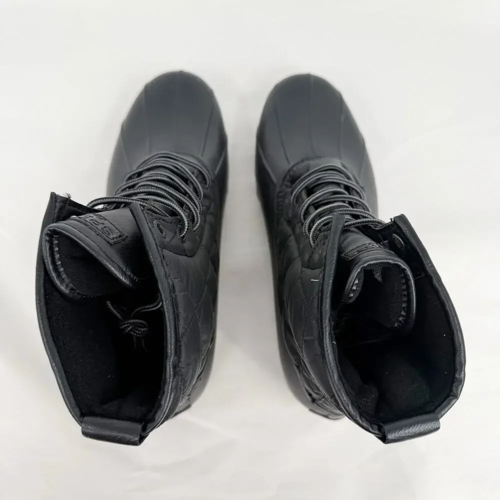 SPERRY Mens Saltwater Quilted Duck Rain Boots US 12 Black Water Resistant NWOB